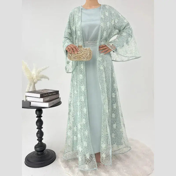 Abaya Feminina Elegante com Renda Yasmin