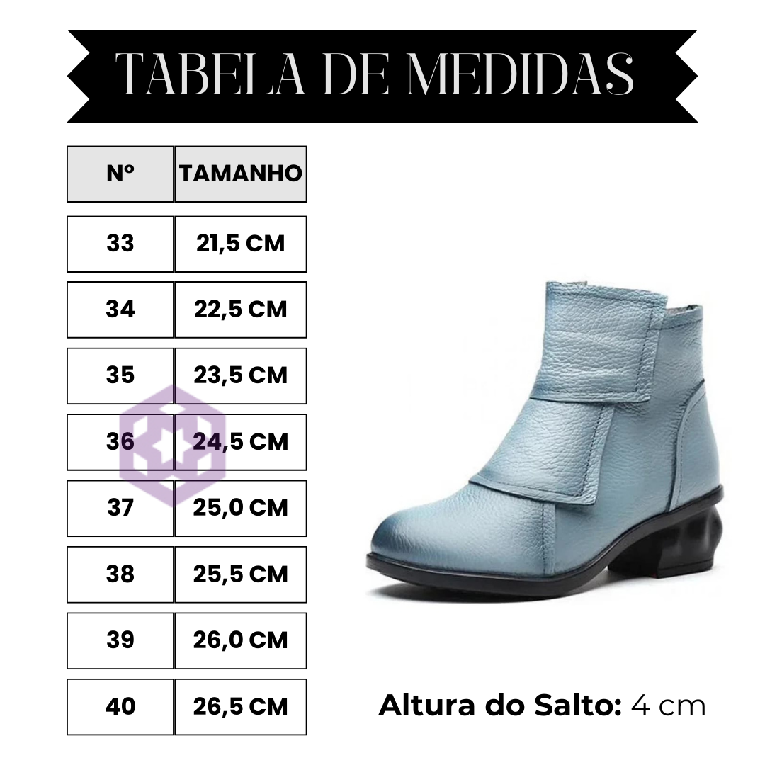 tabela de medidas bota feminina