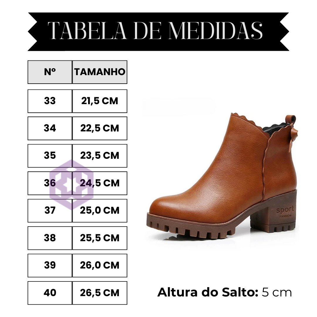 tabela de medidas bota