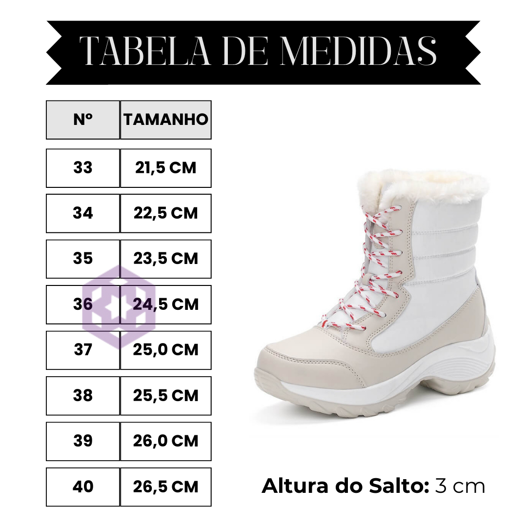 tabela de medidas bota feminina