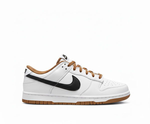 SB Dunk Low Pro Branco Preto Caramelo